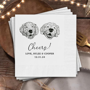 Serviette En Papier Personnalisé Deux Cocktails pour animaux Mariage d