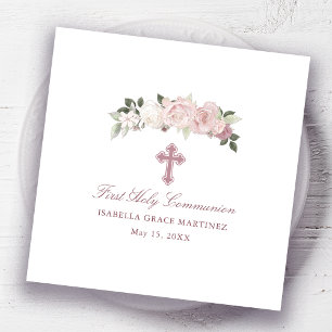 Serviette En Papier Personnalisé Editable Première Sainte Communion