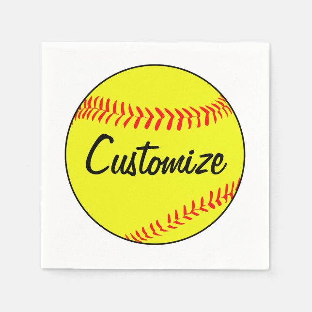 Serviette En Papier Personnalisé Fastpitch Softball Cocktail Napkins (Devant)