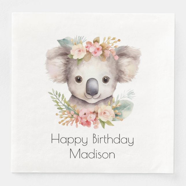 Serviette En Papier Personnalisé Koala Australie (Devant)