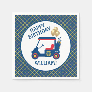 Serviette En Papier Personnalisé Marine bleu rouge jaune