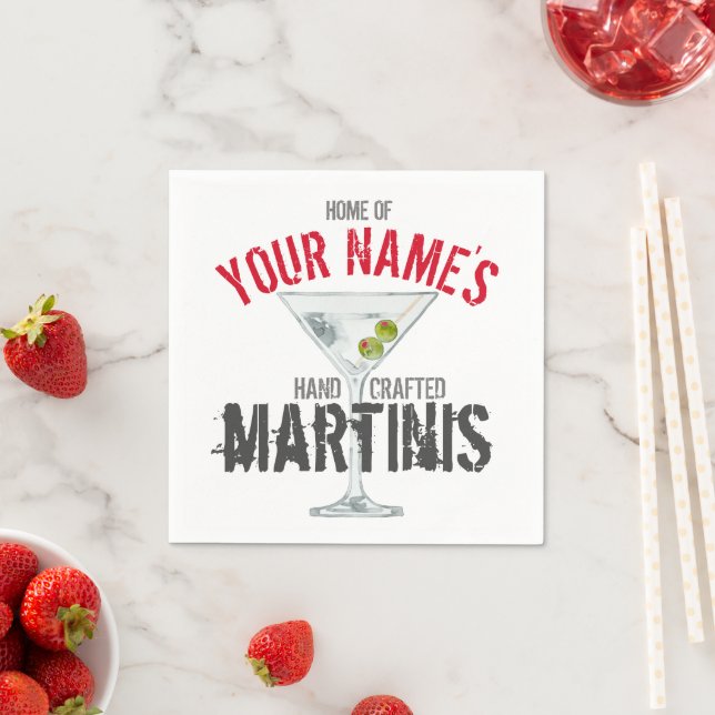 Serviette En Papier Personnalisé Martini (En situation)