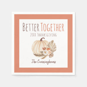 Serviette En Papier Personnalisé Mieux Ensemble Thanksgiving