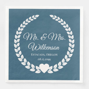 Serviette En Papier Personnalisé Mr & Mrs Bride et Groom Newlyted