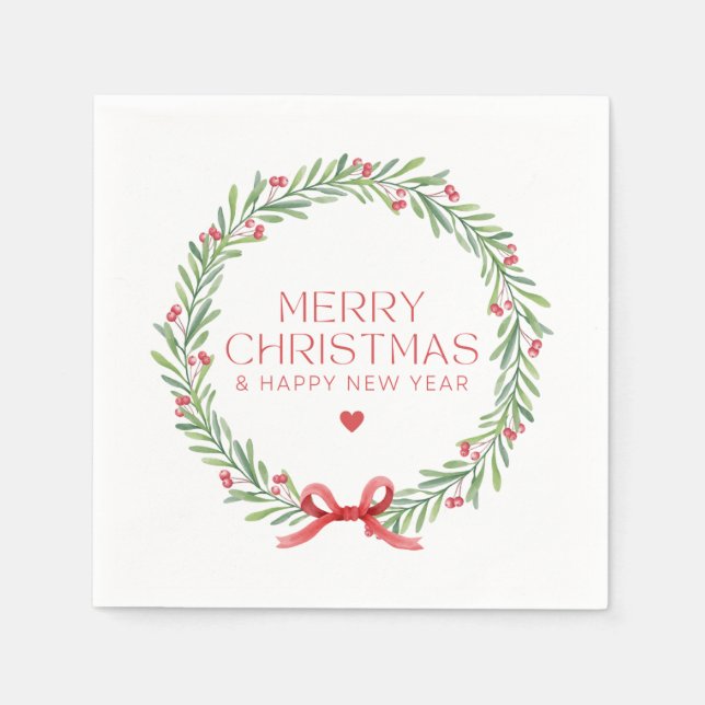 Serviette En Papier Personnalisé Nom personnalisé Joyeux Noël Joyeux N (Devant)