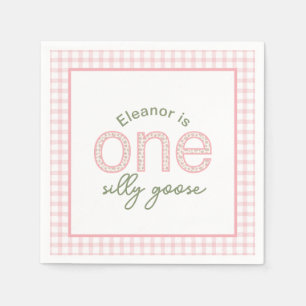 Serviette En Papier Personnalisé "One Silly Goose" Anniversaire Napkin