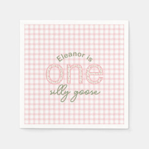 Serviette En Papier Personnalisé "One Silly Goose" Anniversaire Napkin
