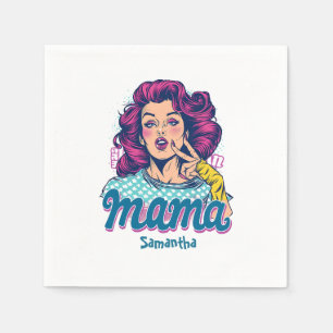 Serviette En Papier Personnalisé Retro Mama Pop Art (11)