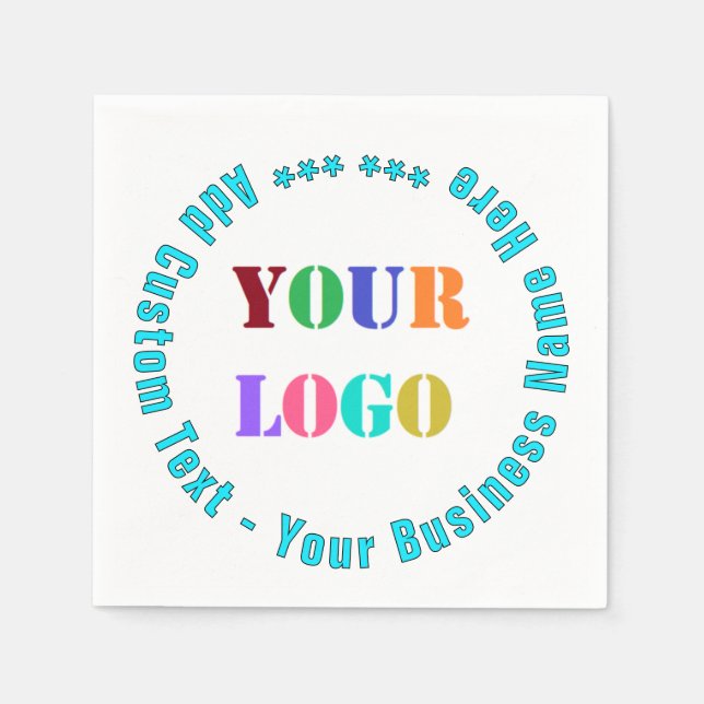 Serviette En Papier Personnalisé Votre Logo D'Entreprise Texte Personn (Devant)
