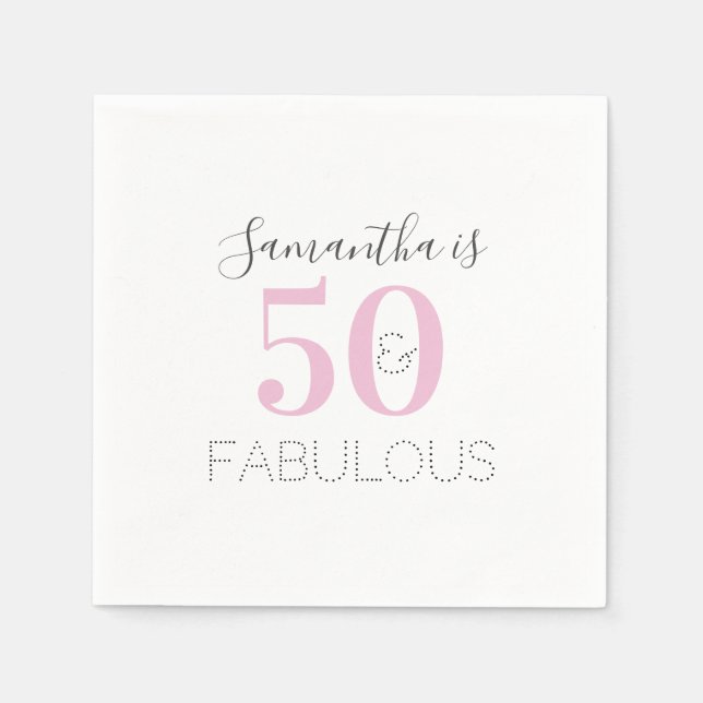 Serviette En Papier Personnalisée 50 et fabuleuse fête d'anniversaire  (Devant)