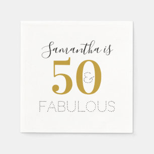 Serviette En Papier Personnalisée 50 et fabuleuse Gold Birthday Party