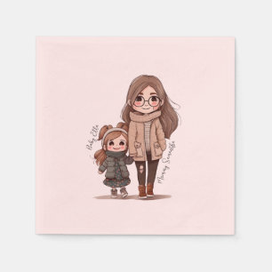 Serviette En Papier Personnalisée belle mère et fille