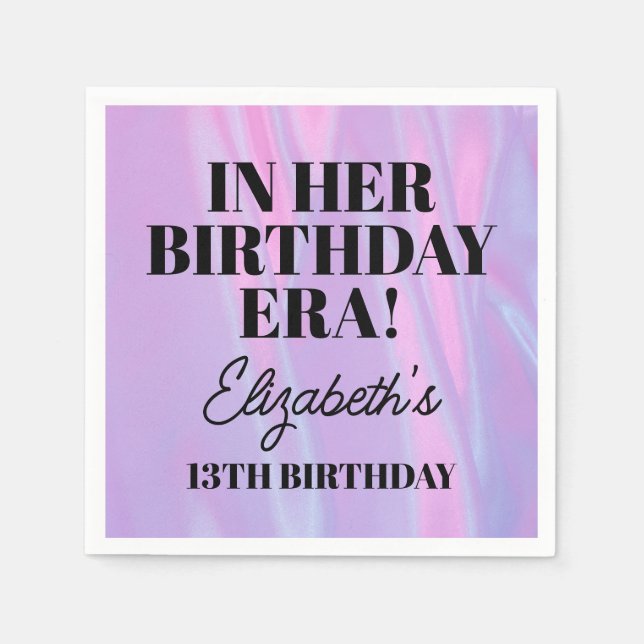 Serviette En Papier Personnalisée Dans Son Anniversaire (Devant)
