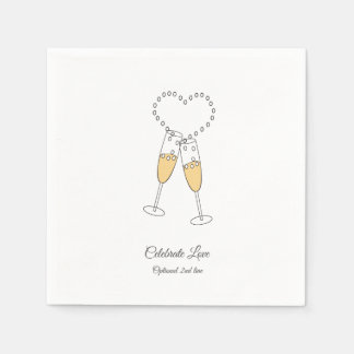 Serviette En Papier Personnaliser Champagne Toast Celebrate Love Napki