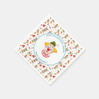 Serviette En Papier Personnaliser Fête d'anniversaire de clown Petit g