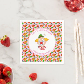 Serviette En Papier Personnaliser Fête d'anniversaire pizza clown peti