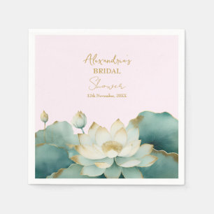 Serviette En Papier Personnaliser la lotus dorée rose pour la fête de