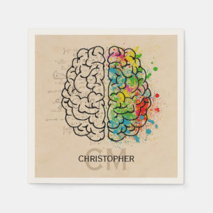 Serviette En Papier Personnaliser Le Cerveau Humain Gauche Et Droite