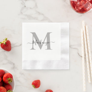 Serviette En Papier Personnaliser le nom initial du groupe Monogram