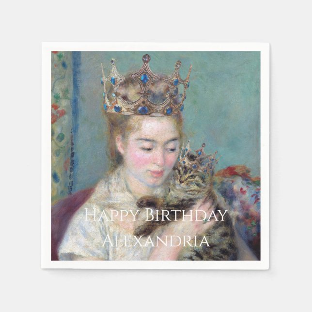 Serviette En Papier PERSONNALISER Le Prince et moi Joyeux anniversaire (Devant)