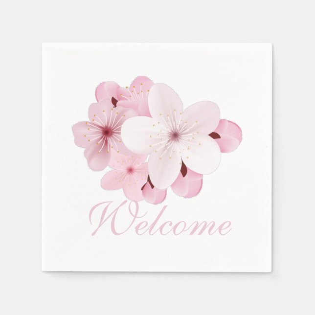 Serviette En Papier Personnaliser les fleurs Sakura (Devant)