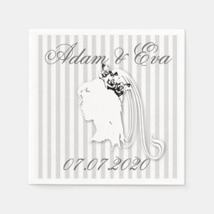 Serviette En Papier Personnaliser les noms du mariage