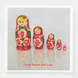 Serviette En Papier Personnaliser les poupées russes Matryoshka empila
