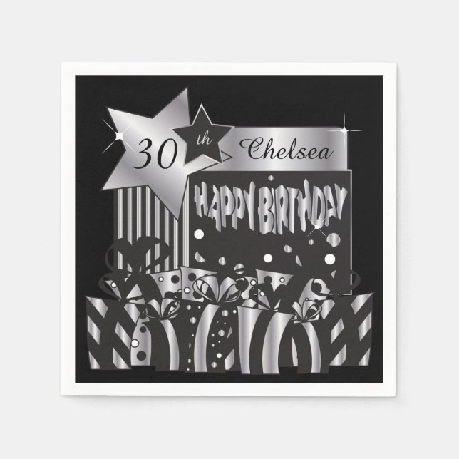 Serviette En Papier Personnaliser les serviettes de fête d'anniversair (Devant)