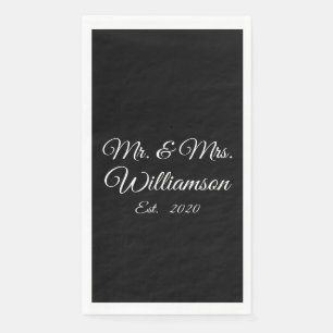 Serviette En Papier Personnaliser Nom de famille du couple, année, num