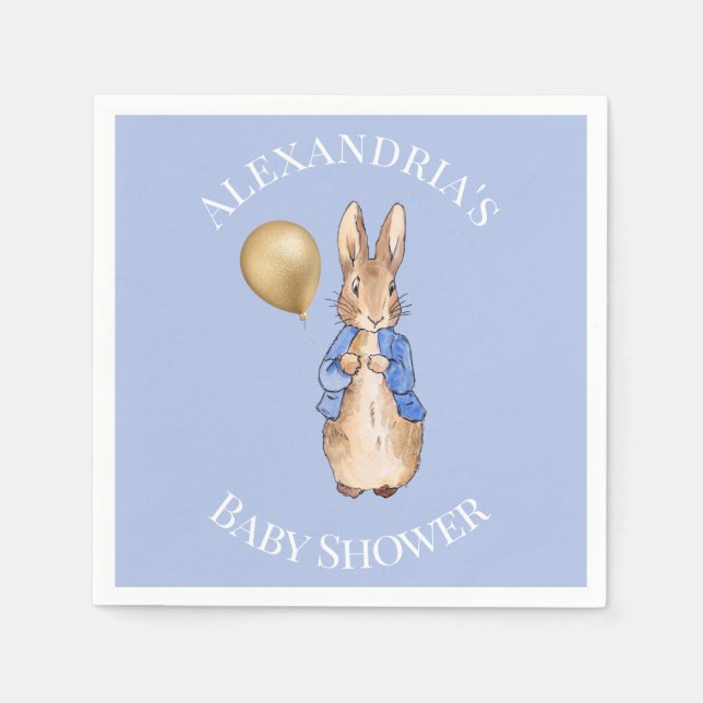 Serviette En Papier Personnaliser Pierre le Baby shower lapin (Devant)