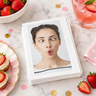 Serviette En Papier Personnalisez Votre Photo Selfie Visage Drôle