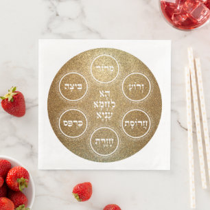Serviette En Papier Pesach Seder et Dîner de Fête Festif