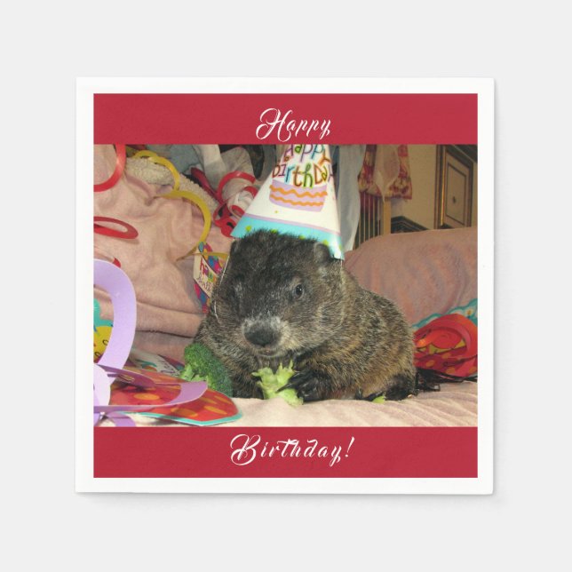 Serviette En Papier Pet Groundhog Moses Anniversaire serviettes (Devant)