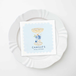 Serviette En Papier Pétales bleues et Fête des mariées du ministère pu