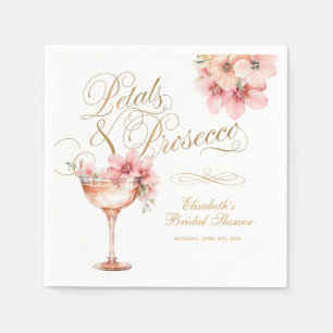 Serviette En Papier Pétales d'or rose et cocktail Prosecco