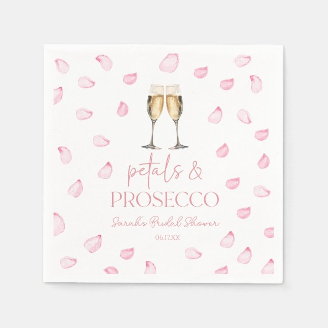 Serviette En Papier Pétales et Pourfendus Fête des mariées Champagne (Devant)