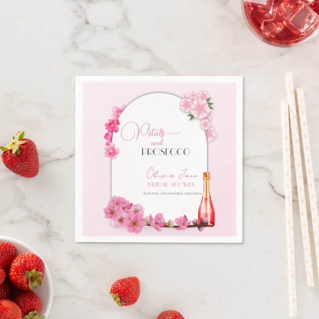 Serviette En Papier Pétales et Prosecco Arc Floral Douche d'été (En situation)