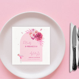 Serviette En Papier Pétales et Prosecco Fête des mariées florale rose 