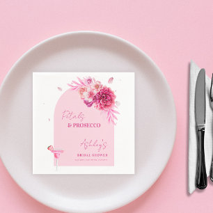 Serviette En Papier Pétales et Prosecco Fête des mariées florale rose 