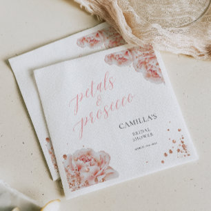 Serviette En Papier Pétales et prosecco rose saumon pétillant floral