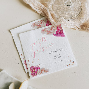 Serviette En Papier Pétales et scénario Prosecco floral étincelant
