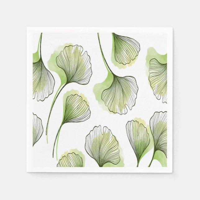 Serviette En Papier Pétales verts (Devant)