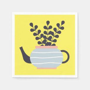 Serviette En Papier Pétanque moderne simple avec pastel plante