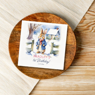 Serviette En Papier Peter lapin hiver fête d'anniversaire vaisselle