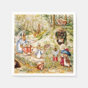 Serviette En Papier Peter le lapin dans les bois