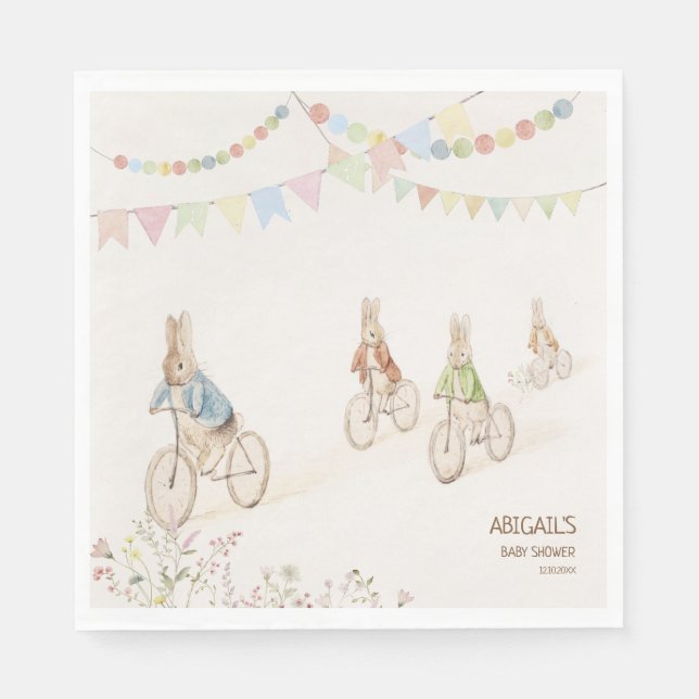 Serviette En Papier Peter le lapin lapin Baby shower neutre entre les  (Devant)