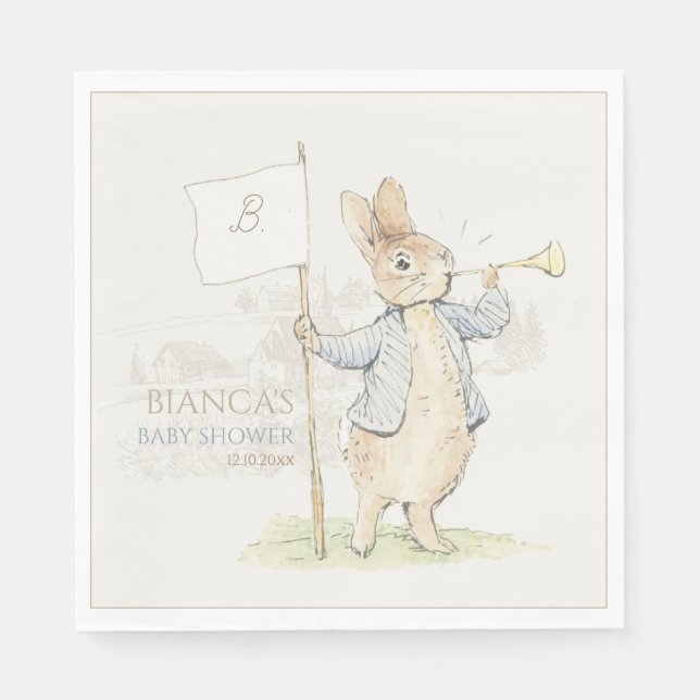 Serviette En Papier Peter le lapin Un Baby shower lapin (Devant)