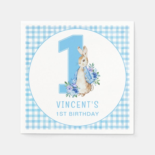 Serviette En Papier Peter Rabbit Premier anniversaire (Devant)