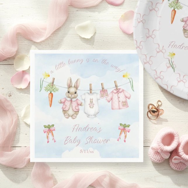 Serviette En Papier Peter the Rabbit Girl Clothesline Baby Shower  Pap (Créateur téléchargé)