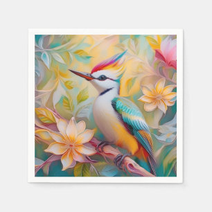 Serviette En Papier Petit arc-en-ciel Pic Imaginaire Oiseau
